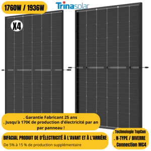 panneau solaire plug and play trina solar vertex s+ topcon bifacial 4 panneaux