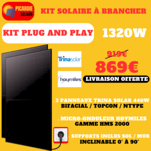 kit solaire a brancher sur prise de courant kit avec support sol mur 3 panneaux 1320w