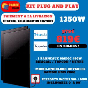 kit solaire plug and play 3 panneaux avec support sol 1350w