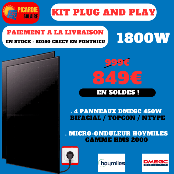 kit solaire plug and play 4 panneaux sans support sol 1800w