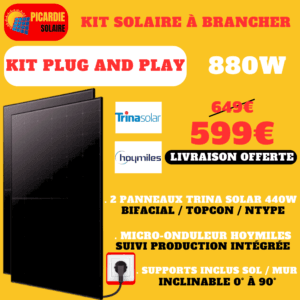 kit solaire a brancher sur prise de courant kit avec support sol mur 2 panneaux 880w