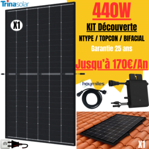 kit solaire a brancher sur prise de courant kit avec support toiture tuile 1 panneau 440w