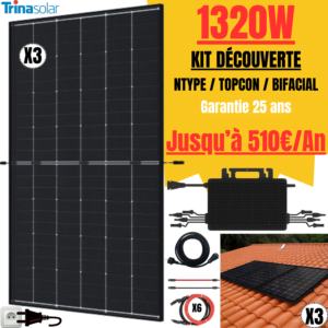 kit solaire a brancher sur prise de courant kit avec support toiture tuile 3 panneau 1320w