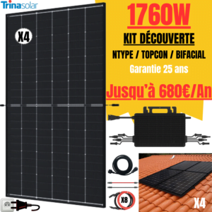 kit solaire a brancher sur prise de courant kit avec support toiture tuile 4 panneau 1760w