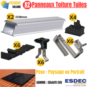 kit solaire plug and play avec support de fixation pour toit en tuile Esdec ClickFit Evo